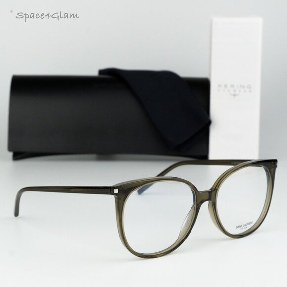 BRAND NEW Saint Laurent SL39 006 Green Demo Oval Unisex Eyeglasses SL 39 - Picture 1 of 11